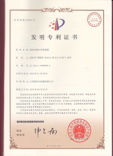 China Jiangsu RichYin Machinery Co., Ltd Certificações